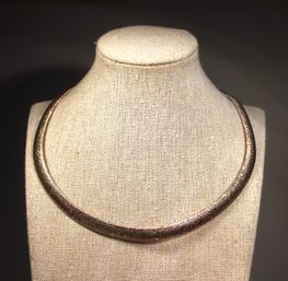 FANCY ITALIAN STERLING SILVER WIRE NECKLACE BY MILOR ABOUT 16' LONG