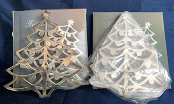 Two Christmas Tree Trivets - New, Old Stock.