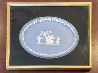 A Framed Wedgwood Jasper Ware Plate