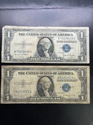 2 $1 Silver Certificates 1935-G, 1935-F