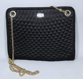 Made For Saks Fifth Avenue By Bally, Made In Italy Quilted And Gold Tone And Rhinestone Designer Purse