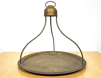 An Antique Copper Scale Tray - Wonderful For A Hanging Plant!
