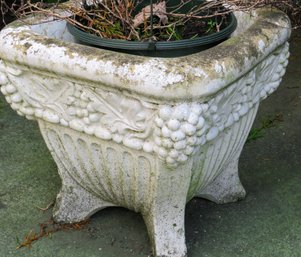 Square Cement Urn Grape Motif