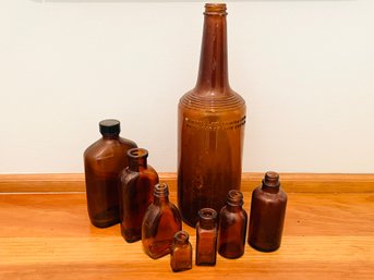 Antique Collectible Amber Bottles