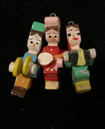 Vintage 1930's 3 Happy Little People Look To Have Belong To A Bracelet