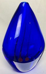 Swedish Cobalt Blue Vase By Gullaskruf Glasatelje
