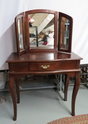 Vanity With Triple Fold Out Mirror