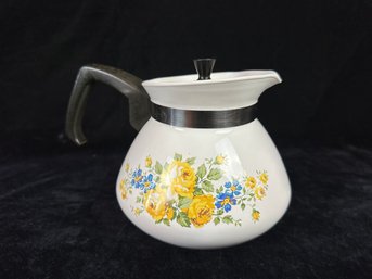 Vintage Corning Ware  Lancaster White Floral Teapot