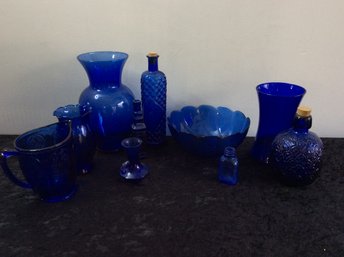 Mixed Blue Glass Lot #1