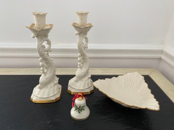 Lenox Aquarius Collection Dolphin Candleholders And More