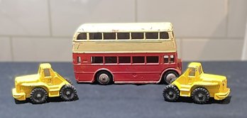 Die Cast Vehicles From Great Britian/England-Two Corgi Juniors Super Loadmaster SL3000 And Dinky Toy 29C Bus