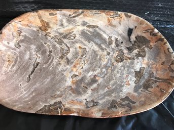 Petrified Wood Plate, 2 LB, 10 1/2 Inch By 7 Inch