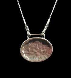 Sterling Silver Designer Silpada Hammered Oval Necklace