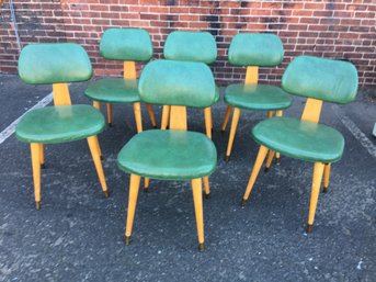 Set Of Six (6) Fabulous MCM / Midcentury Classic Bent Plywood Chairs- Brass Feet - Used Very Little - WOW !