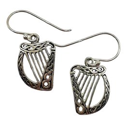 Sterling Silver Harp Dangle Earrings