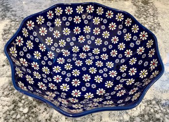 Handmade Original Floral POLISH POTTERY Bowl