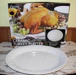 Cucina Vita Ceramic Turkey Platter - New In Box