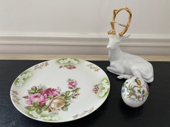Decorative Lot Featuring Limoges Egg