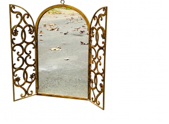 Vintage Mirror With Intricate Gate Door
