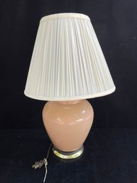 Pink Ceramic Gold Colored Base Table Lamp