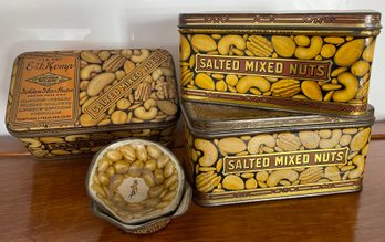 Great Group Of Vintage Peanut Tins