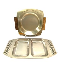 Pairing Of Vintage Stainless Steel Serving Dishes