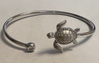 SIGNED STERLING SILVER & CZ TURTLE BRACELET