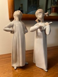 Pair Of Lladro Girl Figurines