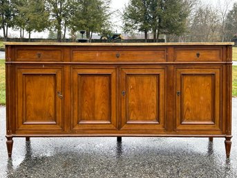 A Vintage French Directoire Credenza With Faux Marble Top By Baker Furniture