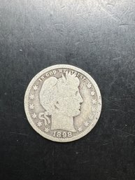 1898 Barber Silver Quarter