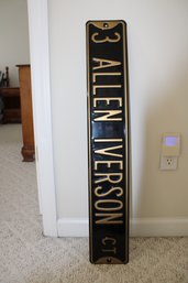 Allen Iverson 76ers Authentic Metal Street Sign