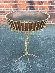 Incredible Vintage Style Faux Bois Plant Stand - All Metal - Very Heavy - Very Well Made - Was VERY Expensive