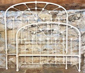 An Antique Cast Iron Full Headboard And Footboard - Just Bring Your Own Modern Metal Bed Frame!