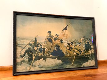 Vintage Print Of George Washington Crossing The Delaware.