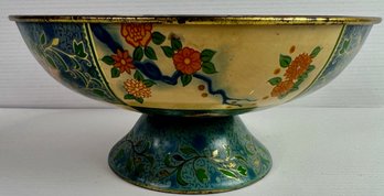 Vintage Canton Goldfoil Pedestal Bowl