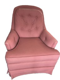 Salmon Pink Tufted Back Armchair