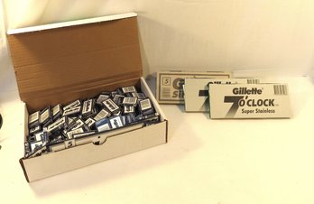 Large Lot Of Gillette Platinum 7 O'clock Double Edge Safety Razor Blades