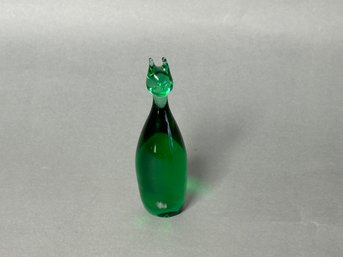 Small Glass Cat, Made In Sweden