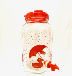 Adorable Kitschy Red Rubber Ducky Drink Dispenser
