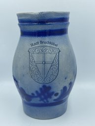 A 9' BLUE DECORATED GERMAN PITCHER