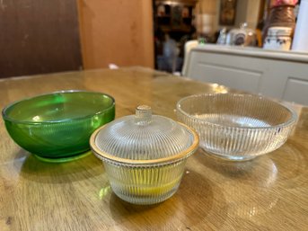 Ribbed Glass Bowls