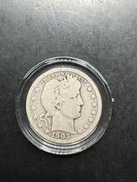 1903 Barber Silver Quarter