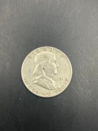 1951 Benjamin Franklin Silver Half Dollar