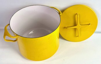 Vintage Dansk Yellow Enamelware Stock Pot