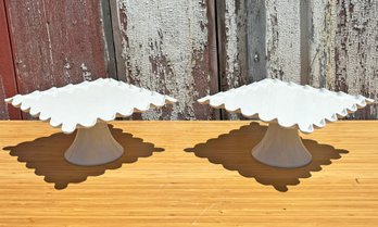 A Pair Of Melamine Cake Stands - Scalloped Edge (2 Of 2)