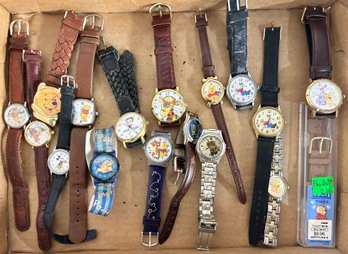 Lot Of Winnie The Poo, Betty Boop, & Mickey Mouse Watches