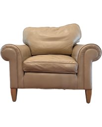 Cream Colored LEATHER Club Chair - EXCELLENT Condition