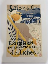 Lautrec Original Vintage Lithograph Salon Des Cent With Authenticity Stamp