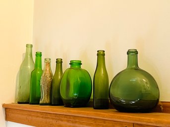 Collectible Green Glass Bottles