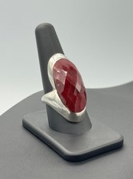 MASSIVE Ruby & Sterling Silver Statement Ring